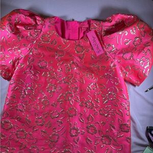 Lilly Pulitzer Pink and Silver Floral Blouse